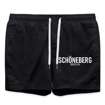 Schöneberg - Berlin - Deutschland - Badeshorts - Schwarz - Vorne - AI Model Male 185 light (185cm)