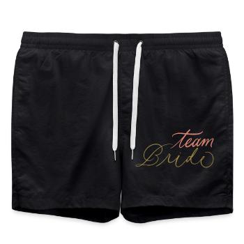 Junggesellenabschied Braut Dusche Team Braut Zu Werden - Badeshorts - Schwarz - Vorne - AI Model Male 185 light (185cm)