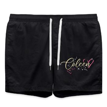 Coleen Nom Prénom Calligraphie Coeur - Short de bain - noir - Devant - AI Model Male 185 light (185cm)