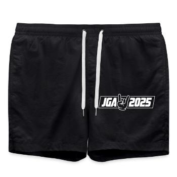 Jga 2025 Junggesellenabschied - Badeshorts - Schwarz - Vorne - AI Model Male 185 light (185cm)