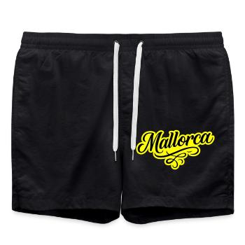Mallorca Ornament - Swim Trunks - black - Front - AI Model Male 185 light (185cm)