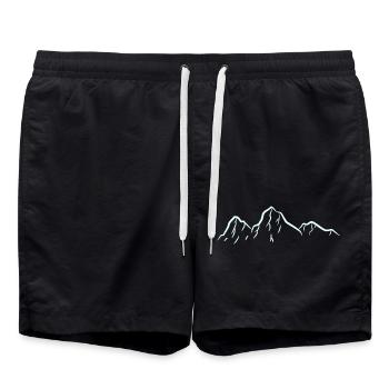 Mountains Mountain Hiking Gift - Swim Trunks - black - Front - AI Model Male 185 light (185cm)