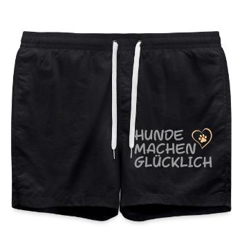 Hunde machen glücklich - Badeshorts - Schwarz - Vorne - AI Model Male 185 light (185cm)