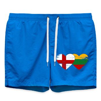 Angleterre Lituanie drapeau forme de coeur utilisé - Short de bain - cobalt blue - Devant