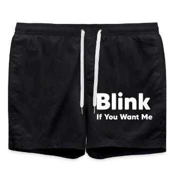 blink if you want me - Swim Trunks - black - Front - AI Model Male 185 light (185cm)