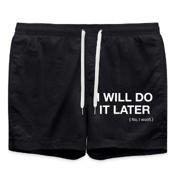 I will do it later no i wont - Swim Trunks - black - Front - AI Model Male 185 light (185cm)