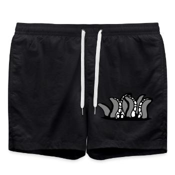 Tentacule Kraken Monstre Fond Trou Alien Horreur - Short de bain - noir - Devant - AI Model Male 185 light (185cm)