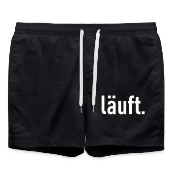 läuft. - Joggen - Rennen - Laufen - Sport Fitness - Badeshorts - Schwarz - Vorne - AI Model Male 185 light (185cm)