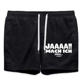 Jaaaa mach ich! später... (vielleicht) - Badeshorts - Schwarz - Vorne - AI Model Male 185 light (185cm)