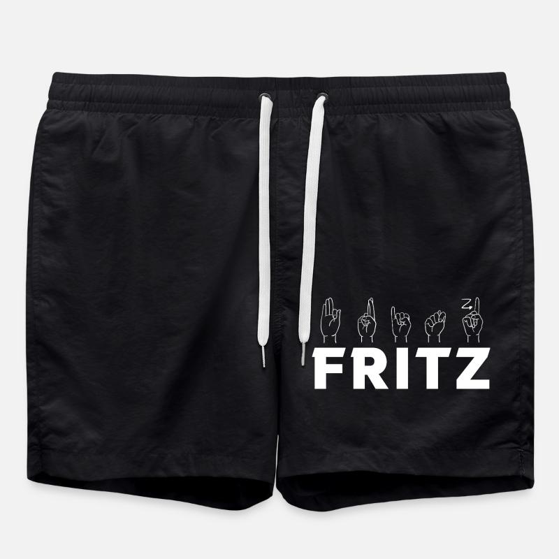Gebärdensprache Fritz - Badeshorts - Schwarz
