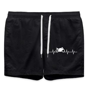 Heartbeat of a biker - Born to be free - Swim Trunks - black - Front - AI Model Male 185 light (185cm)