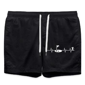 Heartbeat of a Golfer - Badeshorts - Schwarz - Vorne - AI Model Male 185 light (185cm)