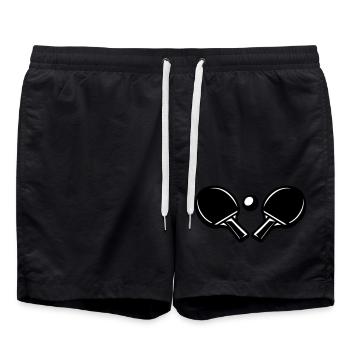 Tischtennisschläger Symbol - Badeshorts - Schwarz - Vorne - AI Model Male 185 light (185cm)
