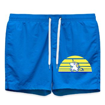 Einhorn Springt Sonne Streifen reitet süß Galopp - Badeshorts - Cobalt blue - Vorne