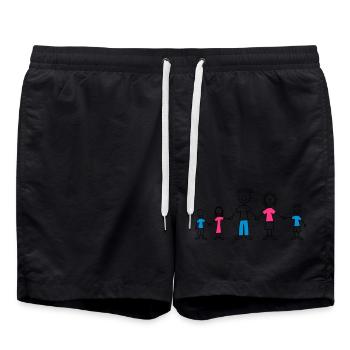 doodle_family_3c - Short de bain - noir - Devant - AI Model Male 185 light (185cm)