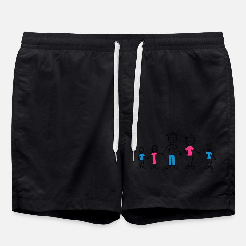 doodle_family_3c - Short de bain - noir