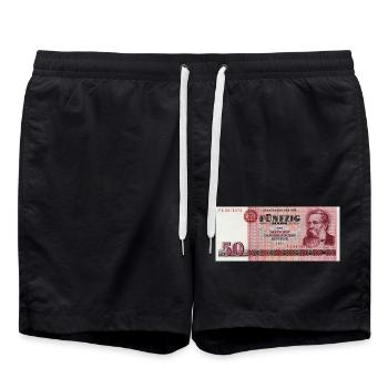 50 Markschein de la RDA - Short de bain - noir - Devant - AI Model Male 185 light (185cm)
