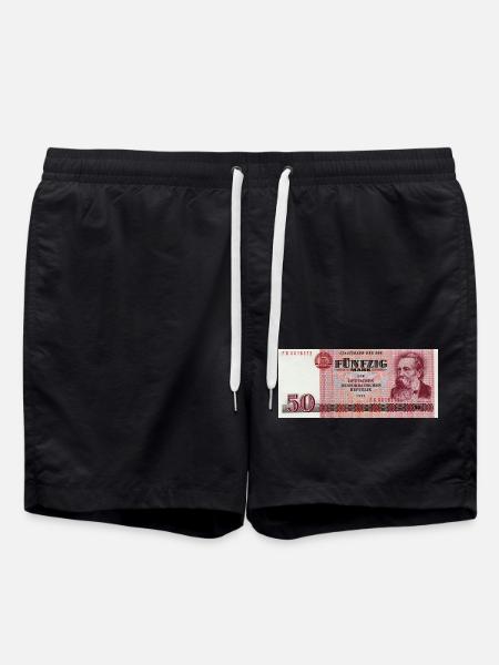 50 Markschein der DDR - Badeshorts - Schwarz