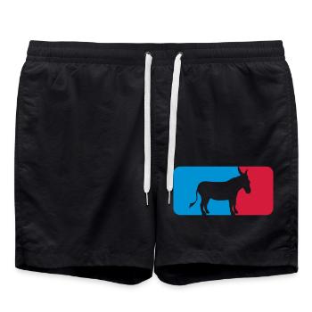 bouton sport logo cool âne cheval poney petit paquet - Short de bain - noir - Devant - AI Model Male 185 light (185cm)