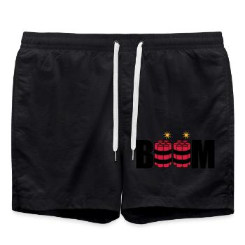 boom allumé tnt dynamite explosion explosion - Short de bain - noir - Devant - AI Model Male 185 light (185cm)