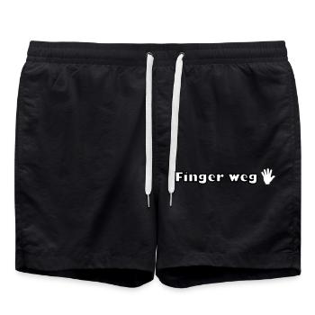 Finger weg - Badeshorts - Schwarz - Vorne - AI Model Male 185 light (185cm)