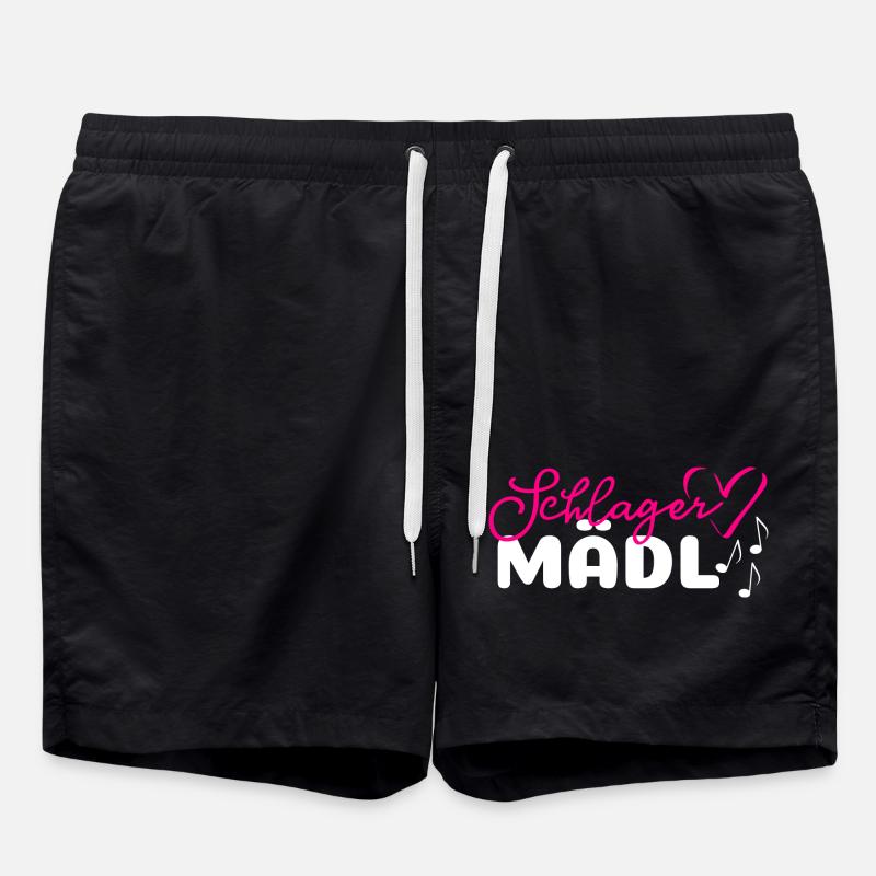 Schlager Mädl Dirndl Mädchen - Badeshorts - Schwarz