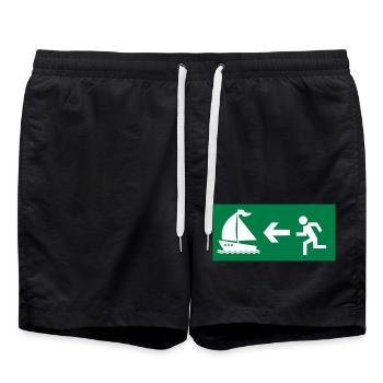 Voile - Short de bain - noir - Devant - AI Model Male 185 light (185cm)