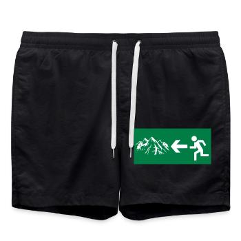 Berge - Badeshorts - Schwarz - Vorne - AI Model Male 185 light (185cm)