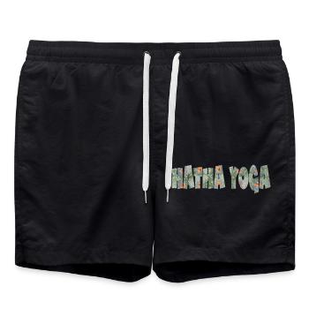 hatha yoga lettrage e 211 - Short de bain - noir - Devant - AI Model Male 185 light (185cm)