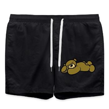 Teddy bear sleep tired sweet - Swim Trunks - black - Front - AI Model Male 185 light (185cm)