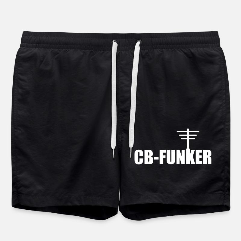 CB Funker Spruch Shirt Design Geschenk - Badeshorts - Schwarz