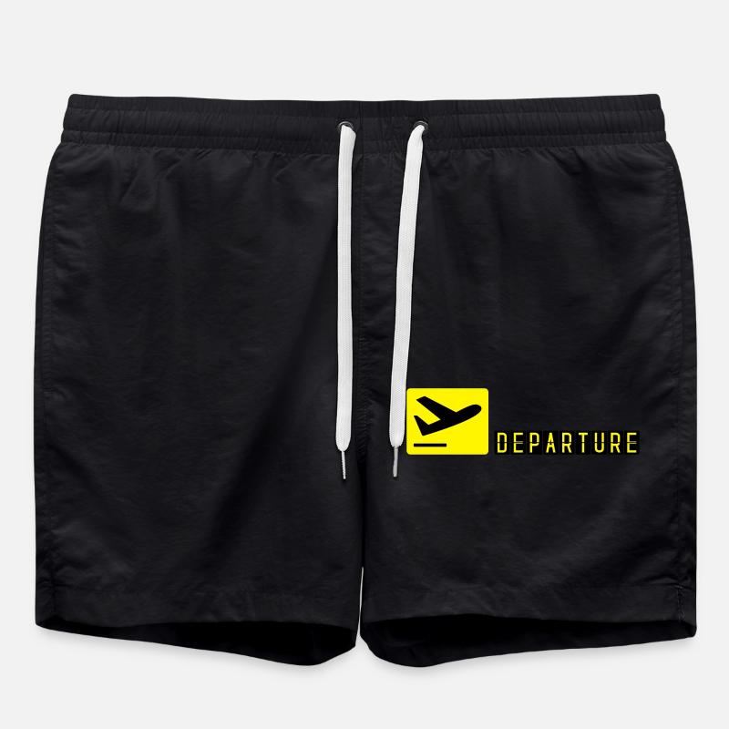Flugzeug beim Starten - Badeshorts - Schwarz