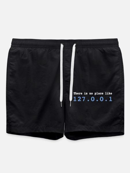 There is no Place Like 127.0.0.1 Programmierer - Badeshorts - Schwarz