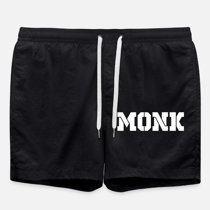 MONK white - Swim Trunks - black