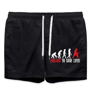 Firefighters save lives gift - Swim Trunks - black - Front - AI Model Male 185 light (185cm)