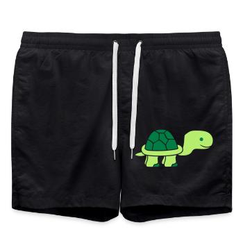tortue jambes pieds courir aller petit bébé garçon - Short de bain - noir - Devant - AI Model Male 185 light (185cm)