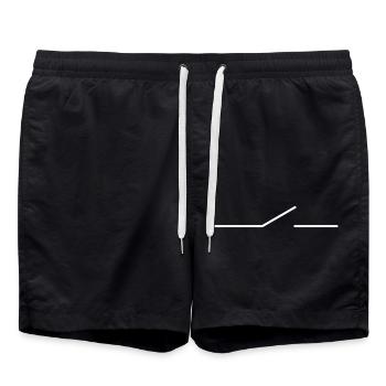 Schaltzeichen Schalter Elektronik - FARBE ÄNDERBAR - Badeshorts - Schwarz - Vorne - AI Model Male 185 light (185cm)