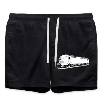 Electric locomotive - Swim Trunks - black - Front - AI Model Male 185 light (185cm)