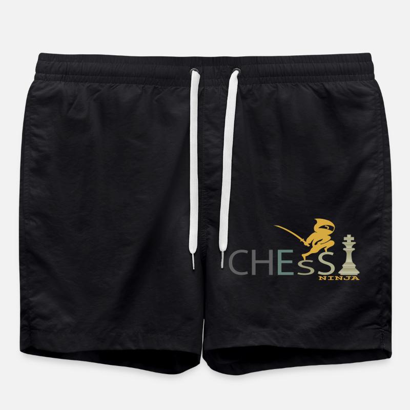 Chess Ninja Schach Denksport - Badeshorts - Schwarz