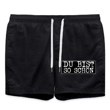 Verweile doch Du bist so schön * Zitat Goethe - Badeshorts - Schwarz - Vorne - AI Model Male 185 light (185cm)