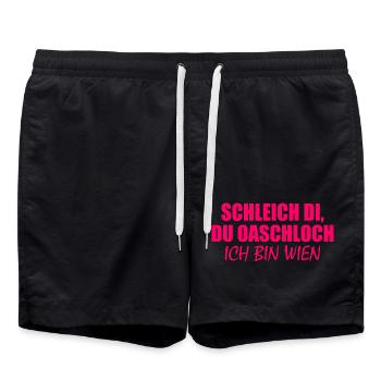 schleich di du oaschloch - Badeshorts - Schwarz - Vorne - AI Model Male 185 light (185cm)