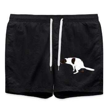 English Pointer dog at his business I - Swim Trunks - black - Front - AI Model Male 185 light (185cm)