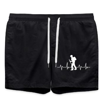 Montagne randonnée rythme cardiaque randonnée EKG Alpinisme - Short de bain - noir - Devant - AI Model Male 185 light (185cm)