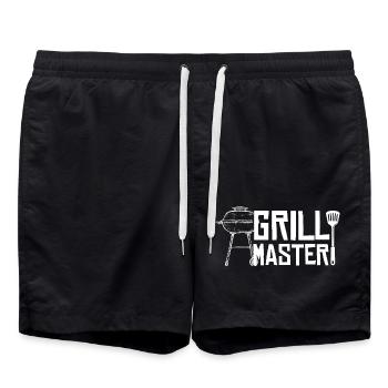 barbecue grilleur maître de la cuisine griller viande bière - Short de bain - noir - Devant - AI Model Male 185 light (185cm)