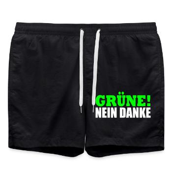 Grüne Nein Danke - Badeshorts - Schwarz - Vorne - AI Model Male 185 light (185cm)