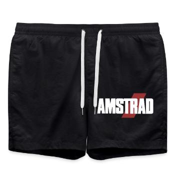 Klassisches Amstrad Logo – Vintage Style 03 - Badeshorts - Schwarz - Vorne - AI Model Male 185 light (185cm)