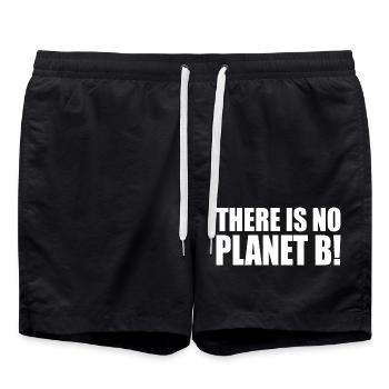 There is no planet B - Badeshorts - Schwarz - Vorne - AI Model Male 185 light (185cm)