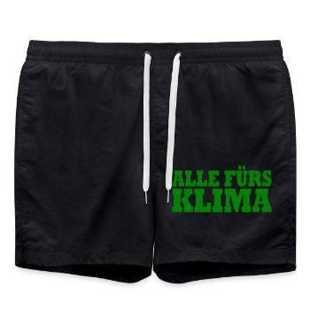 Alle fürs klima - Badeshorts - Schwarz - Vorne - AI Model Male 185 light (185cm)