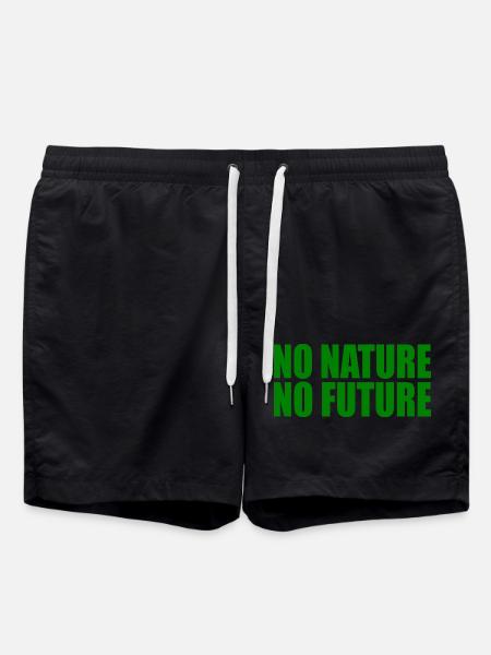 No nature no future - Swim Trunks - black