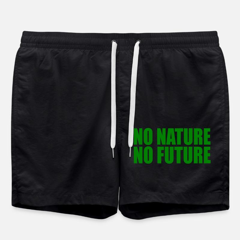 No nature no future - Swim Trunks - black